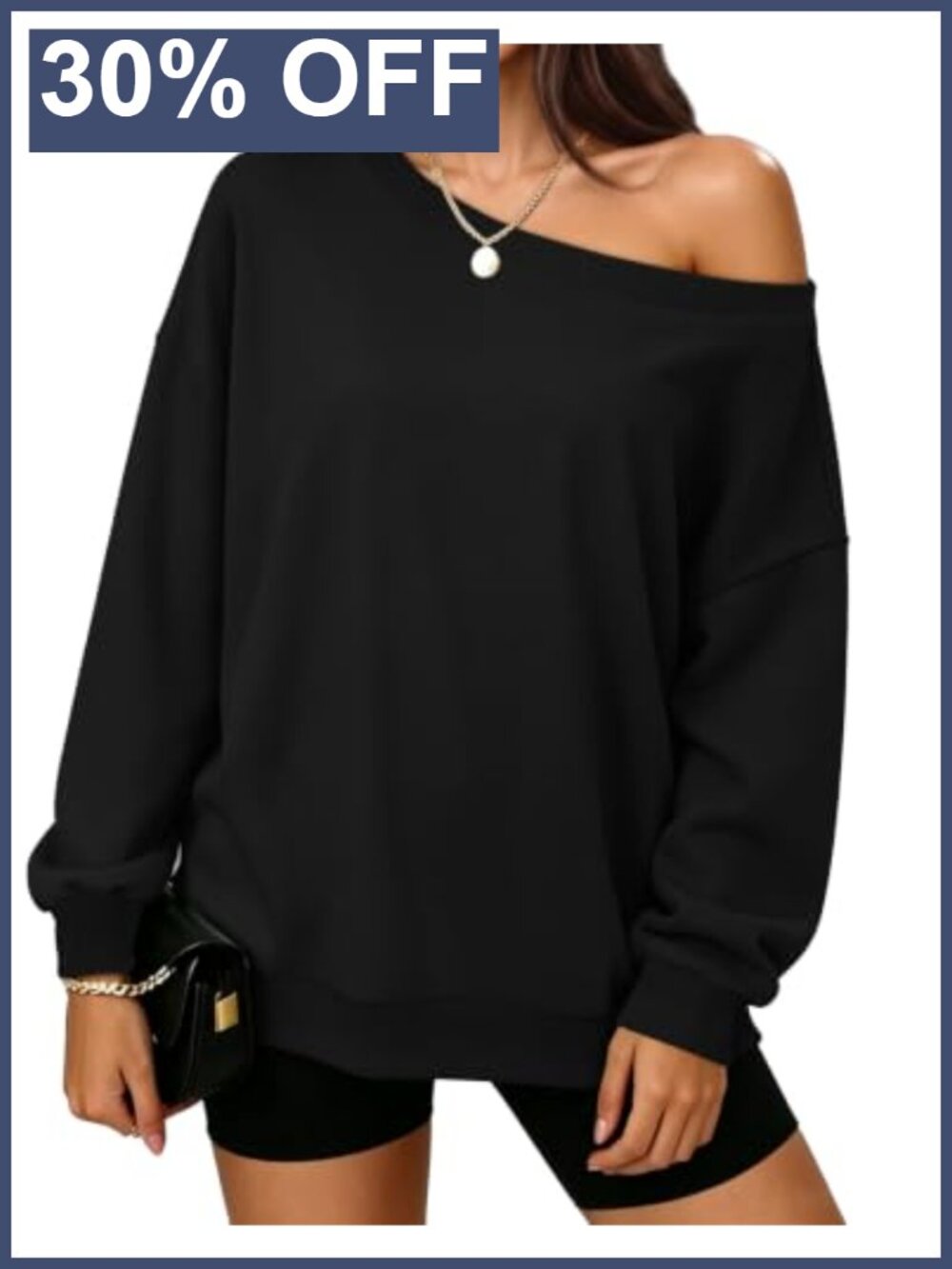 Off The Shoulder Sweatshirt Pullover Long Sleeve Casual Fall Winter
